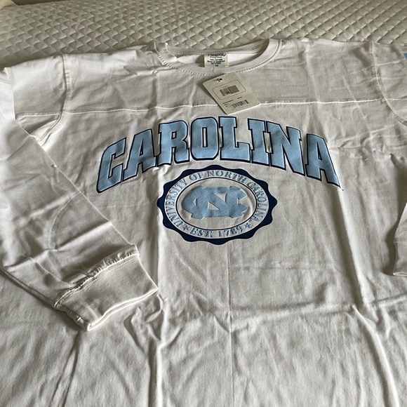 Pressbox Tops - Carolina White Long Sleeve Logo Tee